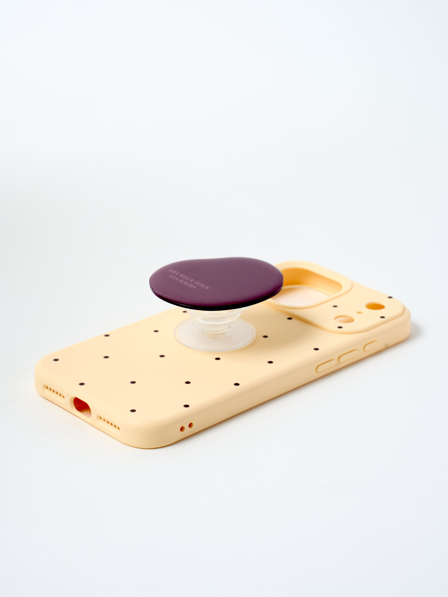 Чехол на Айфон 16 Про (iPhone 16 Pro) со съемной подставкой, желтый — фото 1