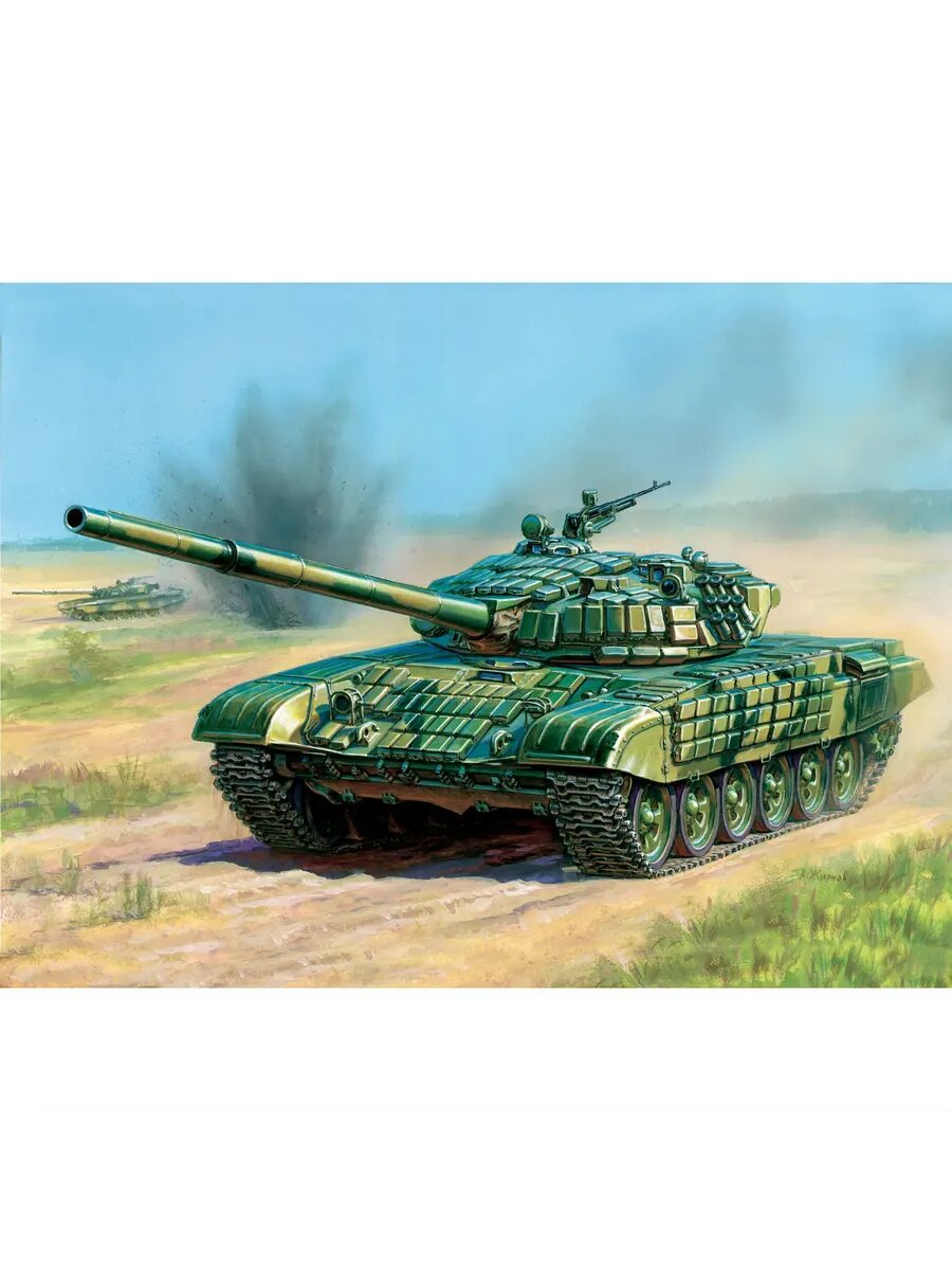 Танк с активной броней Т-72Б ZVEZDA 304 детали, масштаб 1:35 — фото 1