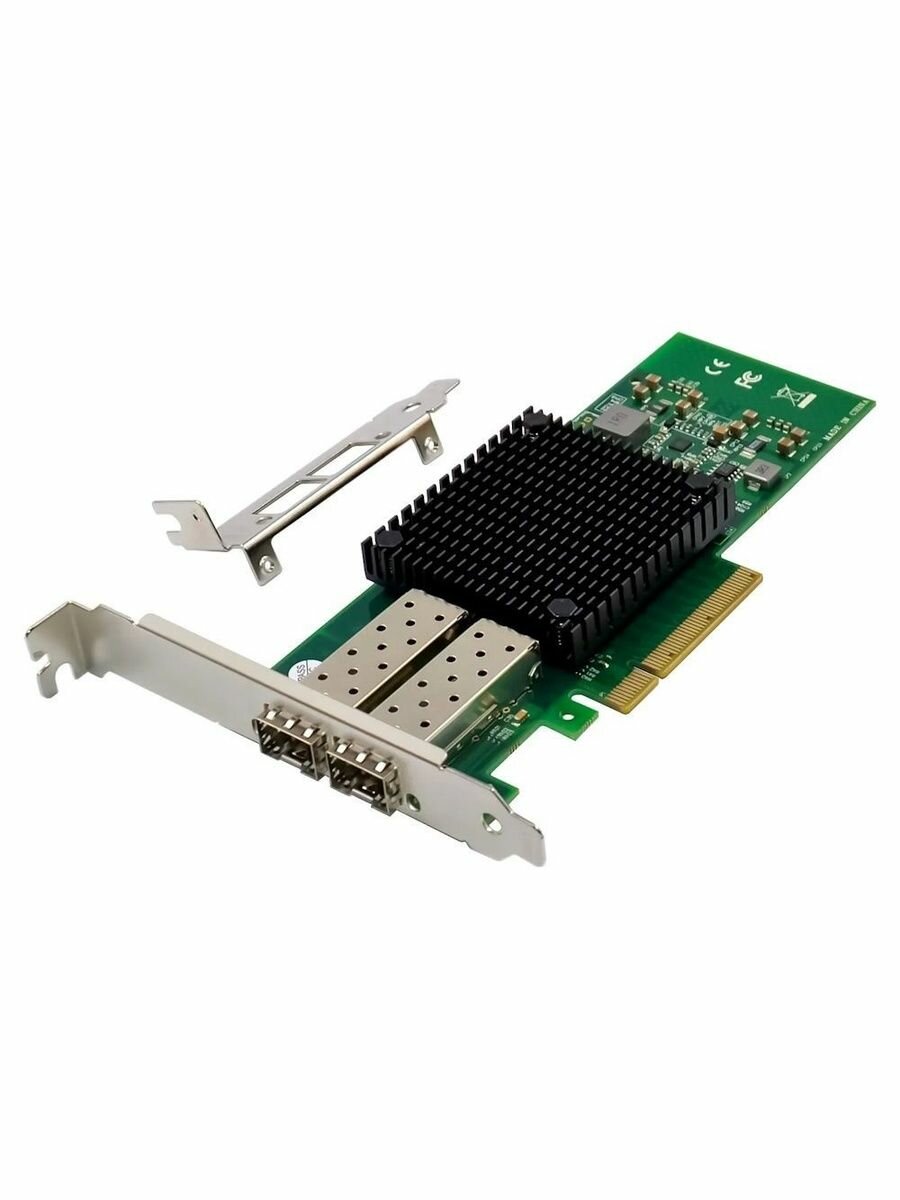 10G сетевая карта PCIe, 2SFP+, Intel 82599ES, серверный LAN адаптер ORIENT XWT-INT520PE8 2SFP+ — фото 1