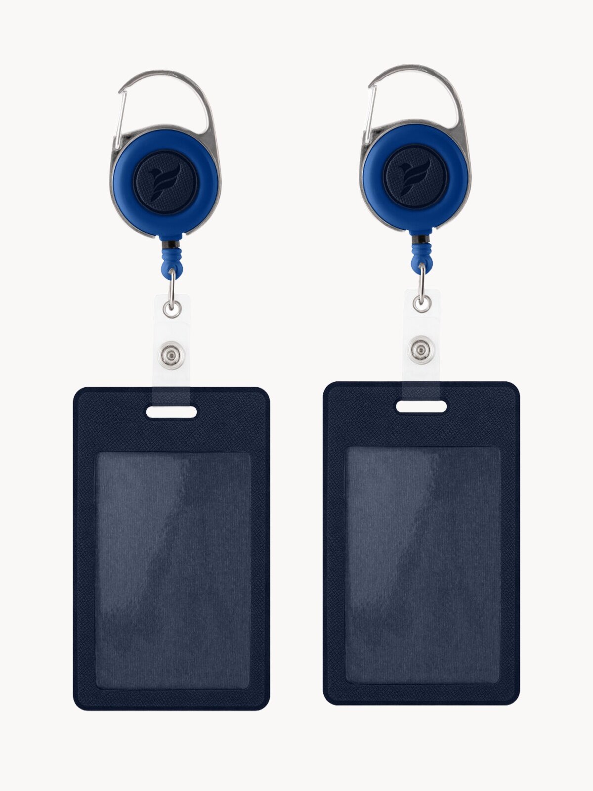 Комплект держателей для пропуска, бейджа, чехлы для карт доступа с рулеткой Flexpocket, цвет темно-синий 2 шт