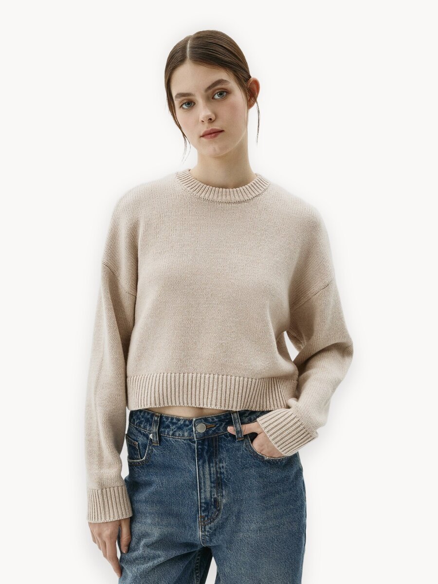 Джемпер Sela, размер M INT, бежевый меланж