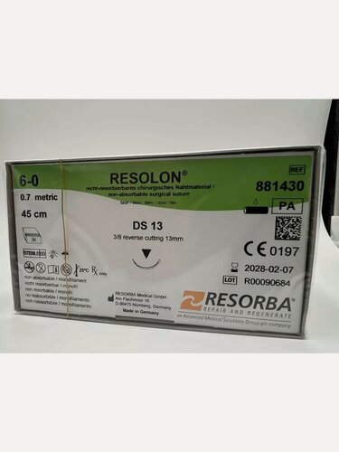 Изображение товара Шовный материал Resolon 881430 DS 13, 0.7 EP 6-0 USP, 0.45м