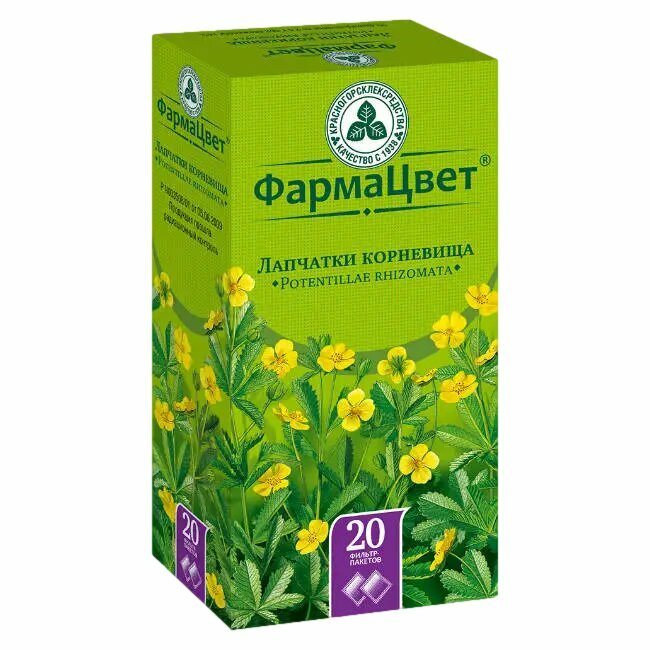 Лапчатки корневища фильтрпакеты 25 г 20 шт