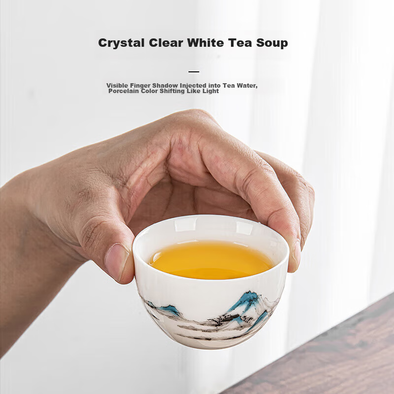 Qixuanyuan Sheep Fat Jade White Porcelain Automatic Tea Set Luxury High-end Lazy Stone Mill Tea Pot Kung Fu Tea Cup Set for Home Use