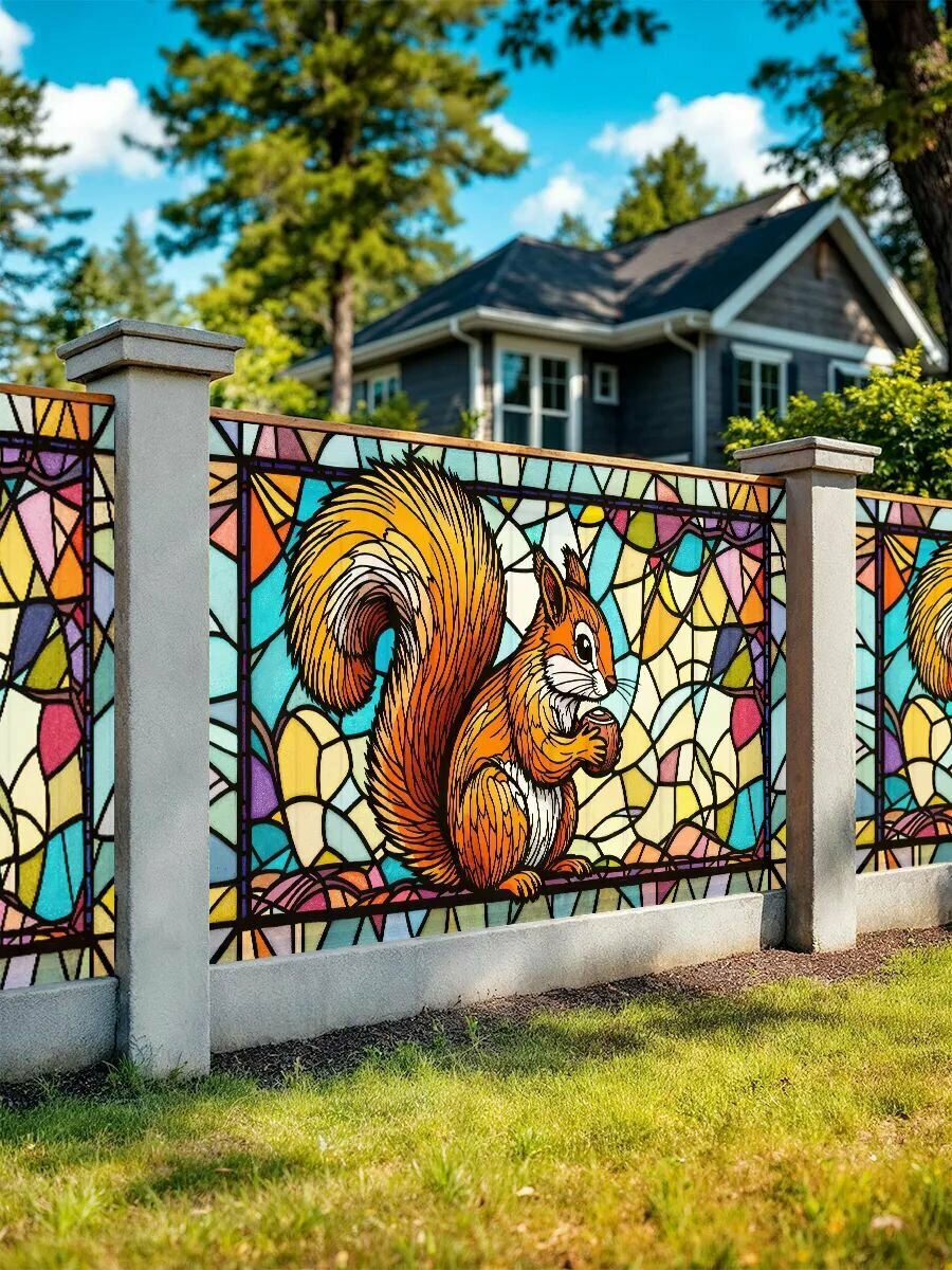 Фотофасад для забора белка 3д забор