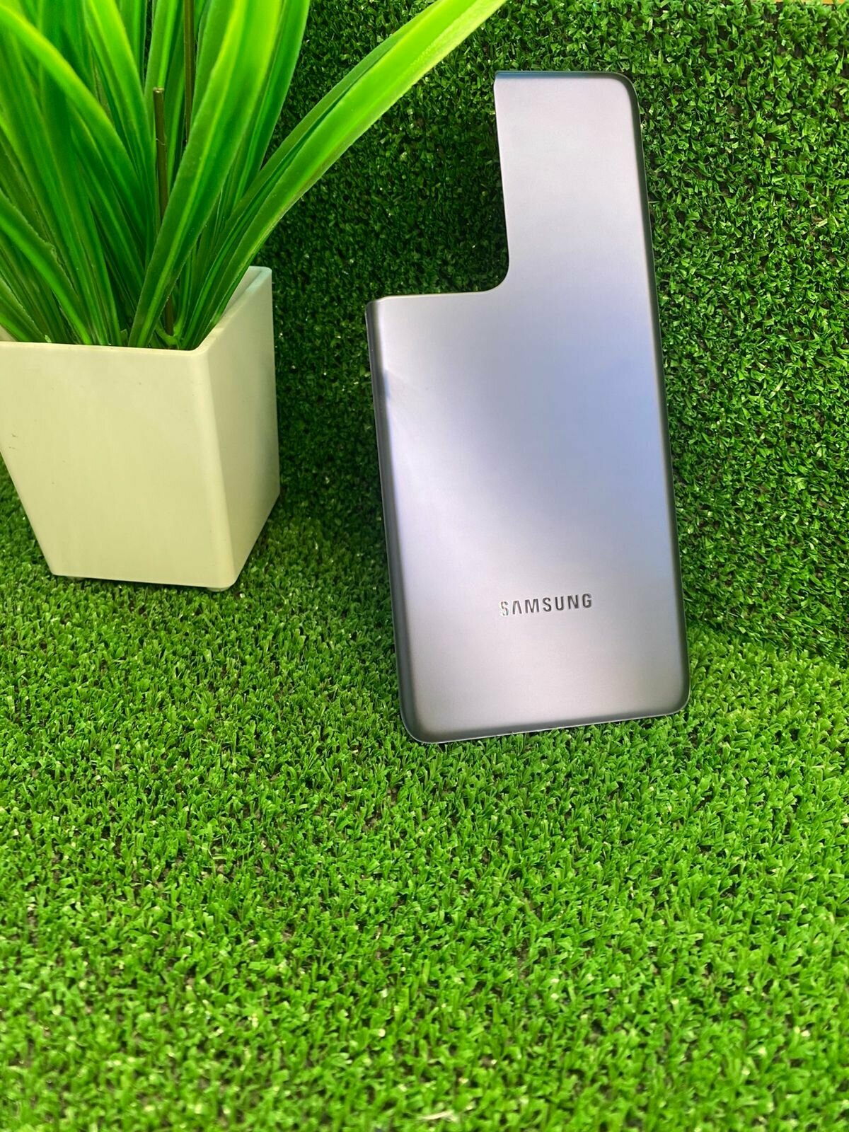 Задняя крышка для Samsung SM-G998B (Galaxy S21 Ultra) <фиолетовый фантом> без стекол камеры Премиум