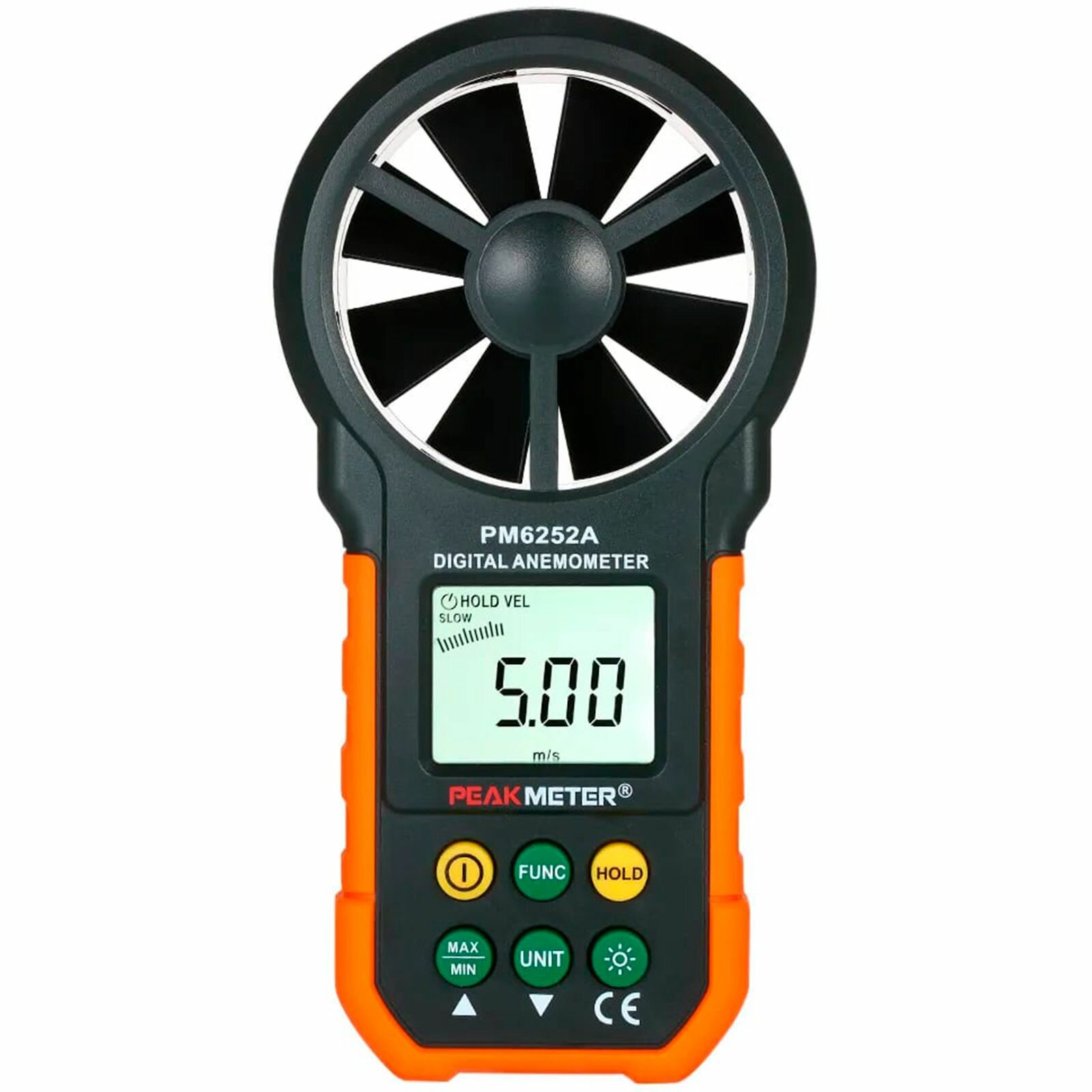 Анемометр (измеритель скорости потока воздуха) PEAKMETER PM6252A (Оранжевый)
