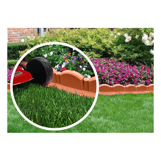 Бордюр Волна 32м 9см 10шт пластик терракот