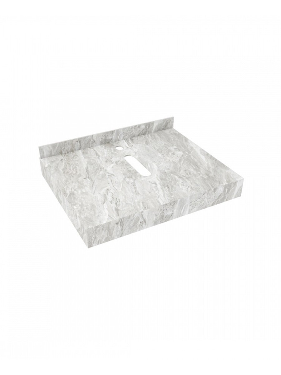 Столешница под раковину toHit Vespa 60 (600x500x80) керамогранит цвет: серый мрамор TH07-016003