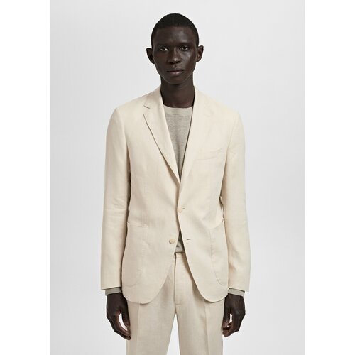 фото Пиджак mango outlet salerno, размер 48, светло-бежевый
