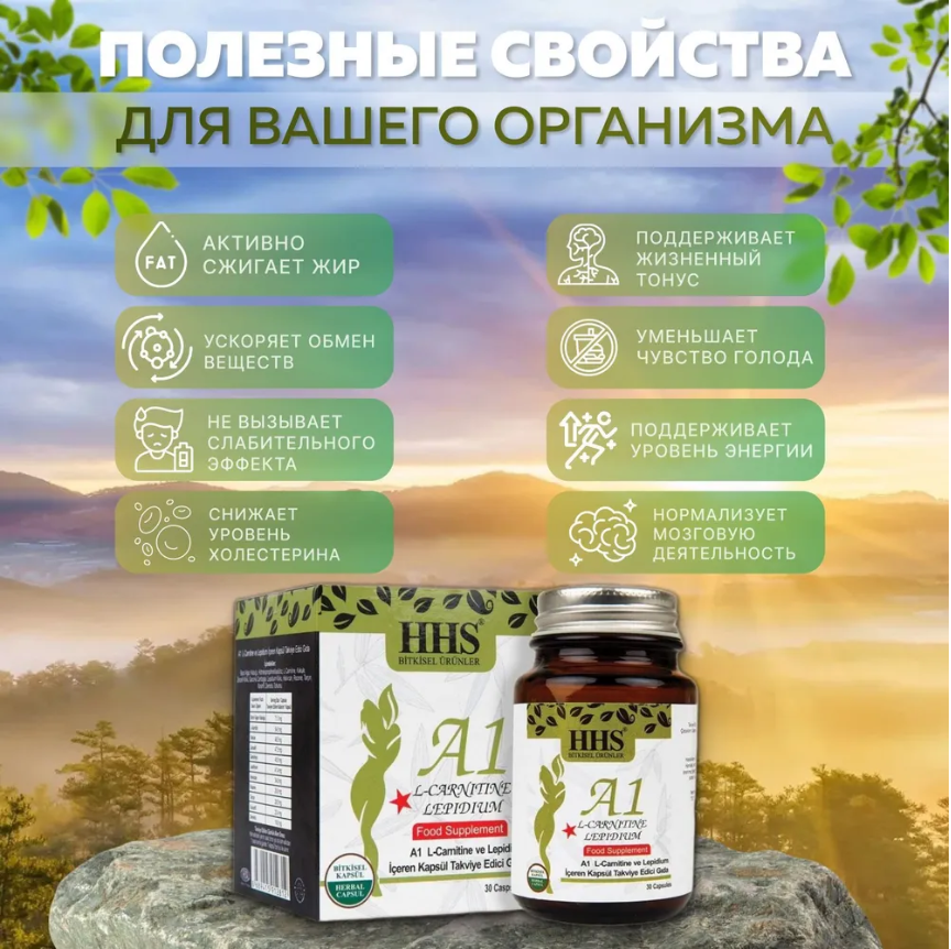 Картинки HHS A1 L-Carnitine препарат для похудения. Жиросжигатель натуральный