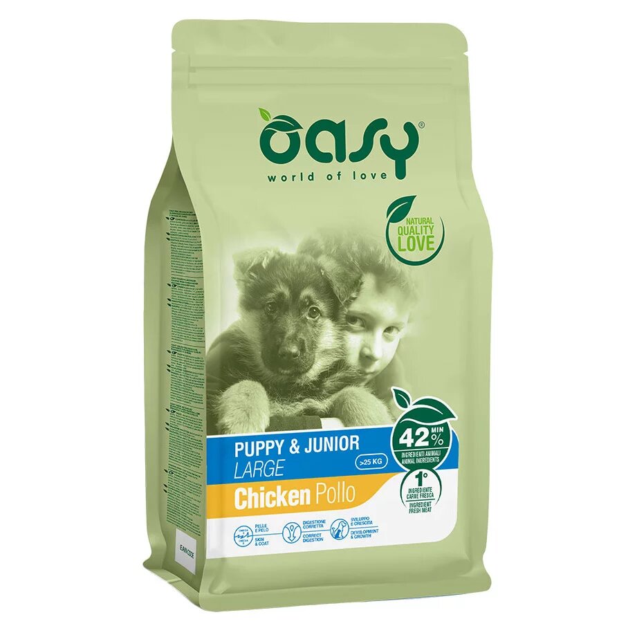 Oasy Dry Puppy Junior Large Breed Professional сухой корм для щенков и юниоров крупных пород с курицей