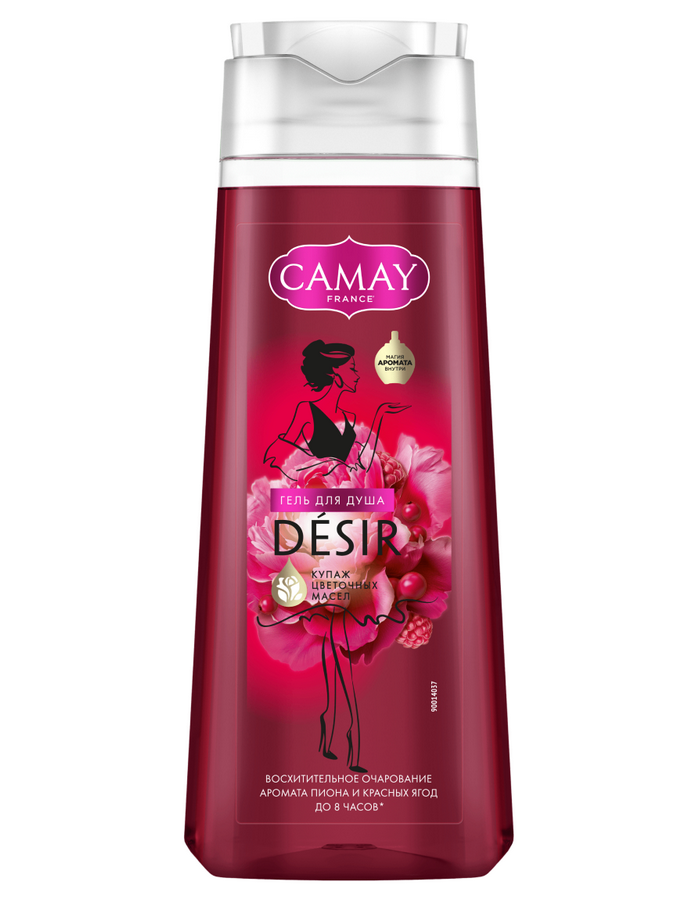 Camay Desir Гель для душа "восхитительное очарование аромата пиона и красных ягод" 250 мл.
