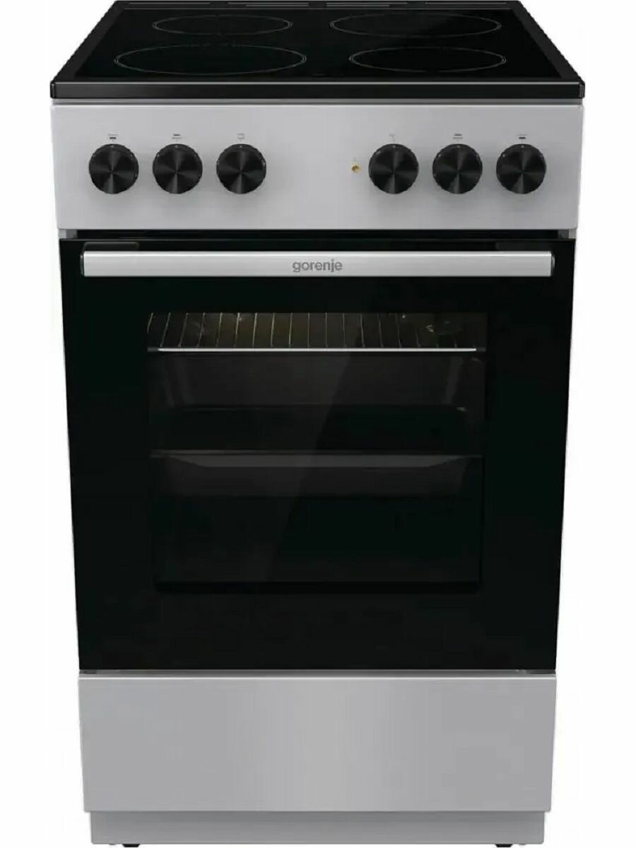 Плита электрическая Gorenje GEC5A12SG, объем духовки 68 л, потребляемая мощность 8000 Вт, A, серая