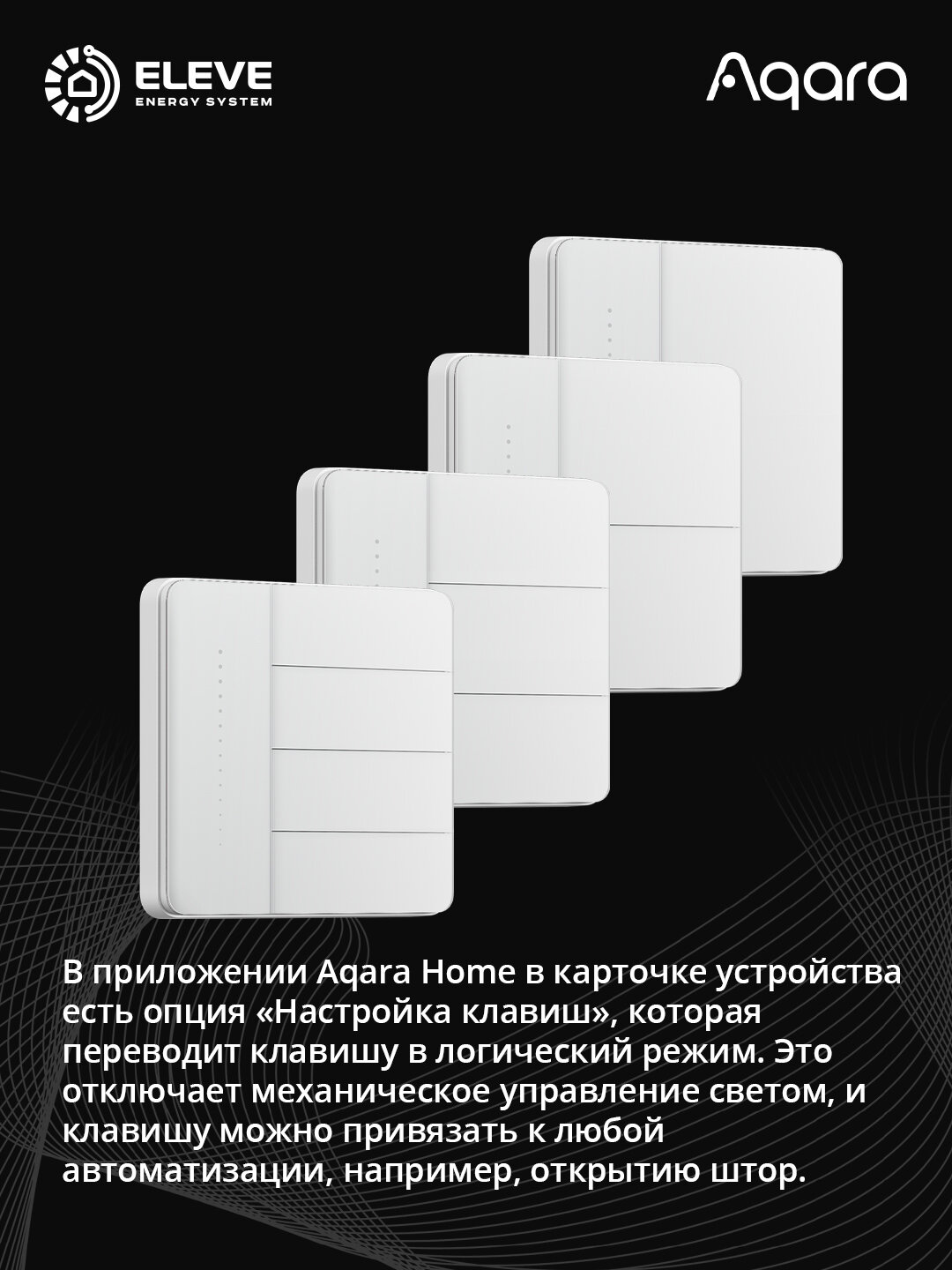 Умный настенный выключатель Aqara Z1 Pro 4 клавишный Белый