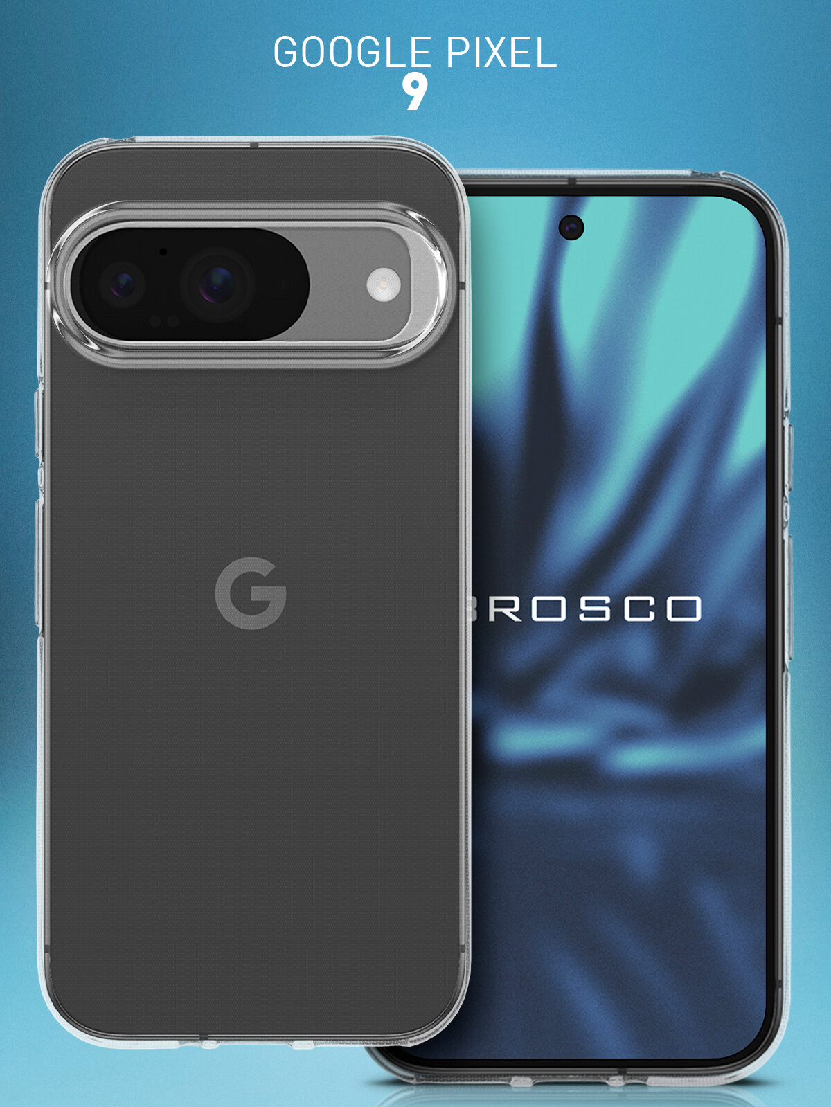Силиконовый чехол Rosco на Google Pixel 9 (Гугл Пиксель 9), прозрачный