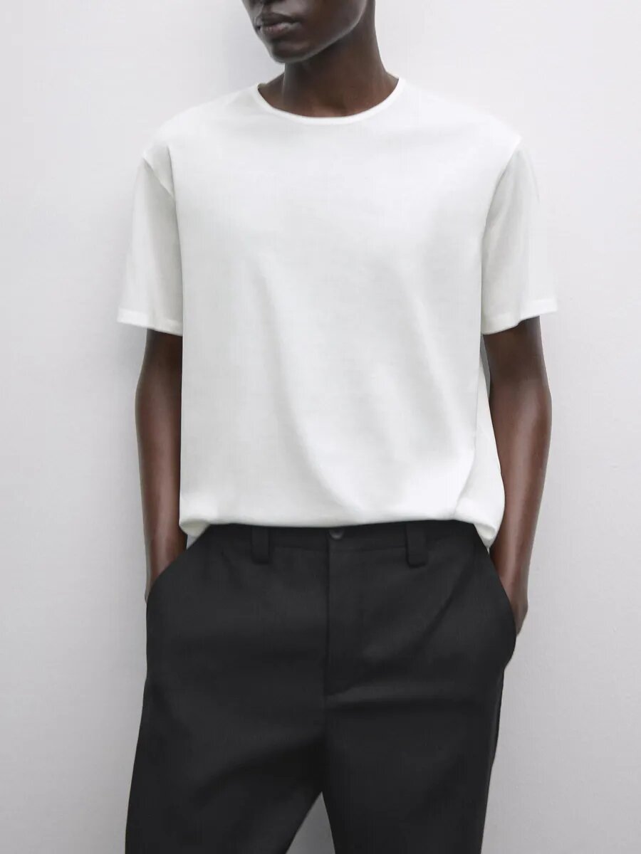 Футболка спортивная Massimo Dutti, размер M, кремовый — фото 1