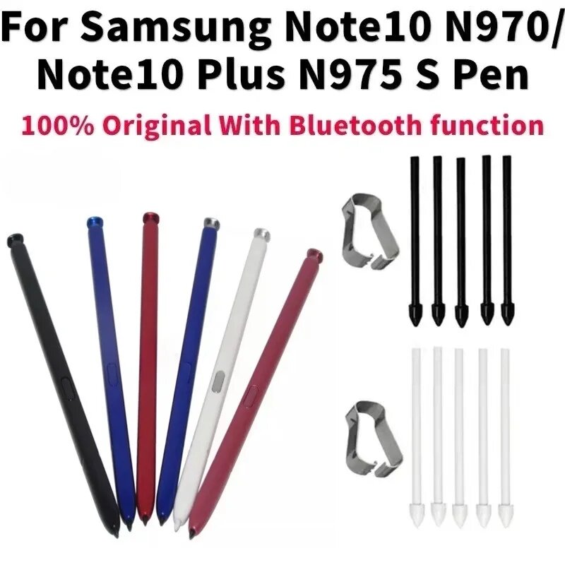 Новый сенсорный стилус S Pen для Samsung Galaxy Note 10 N970 Note 10 + Plus N975 с функцией Bluetooth, the cap silver — фото 1
