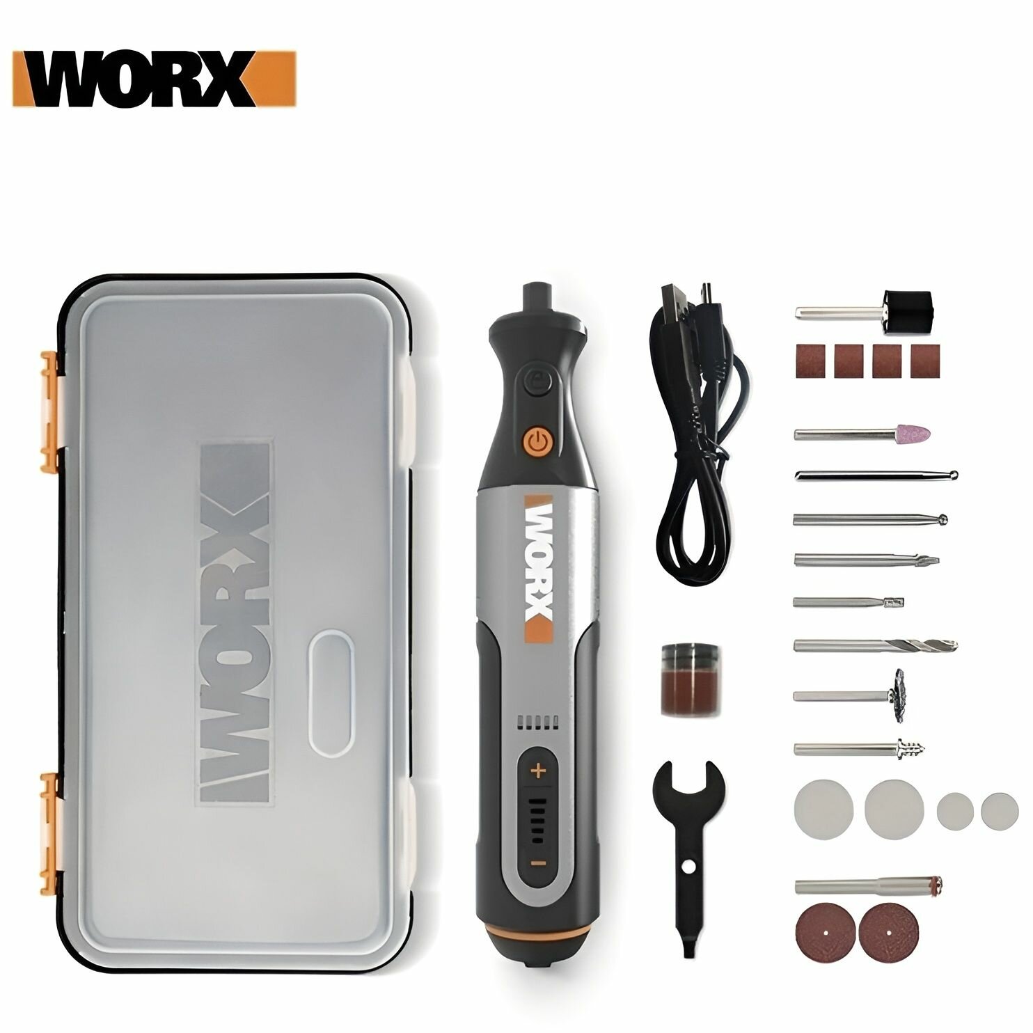 Гравер Worx WX106 беспроводной 8 V мощность 64 W плавный пуск регулировка частоты
