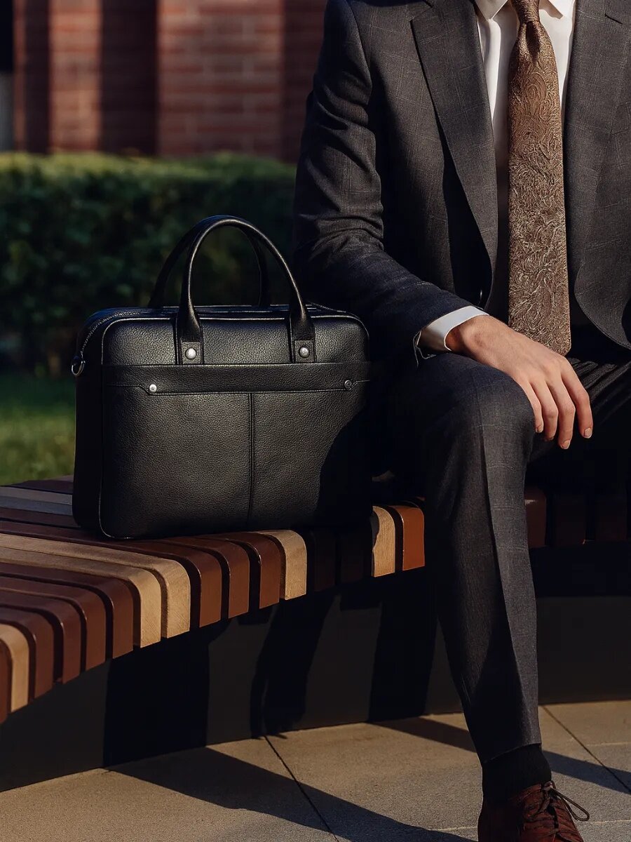 Сумка FAUSTINI, фактура зернистая, черный — фото 1