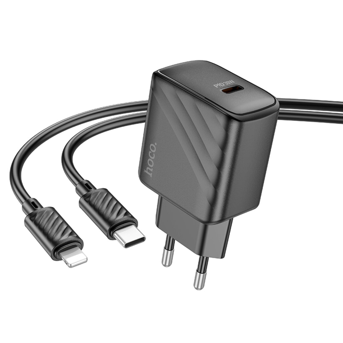 Сетевое зарядное устройство, 1 PD 30W (CS22A), HOCO, Type-C to Lightning, черный — фото 1
