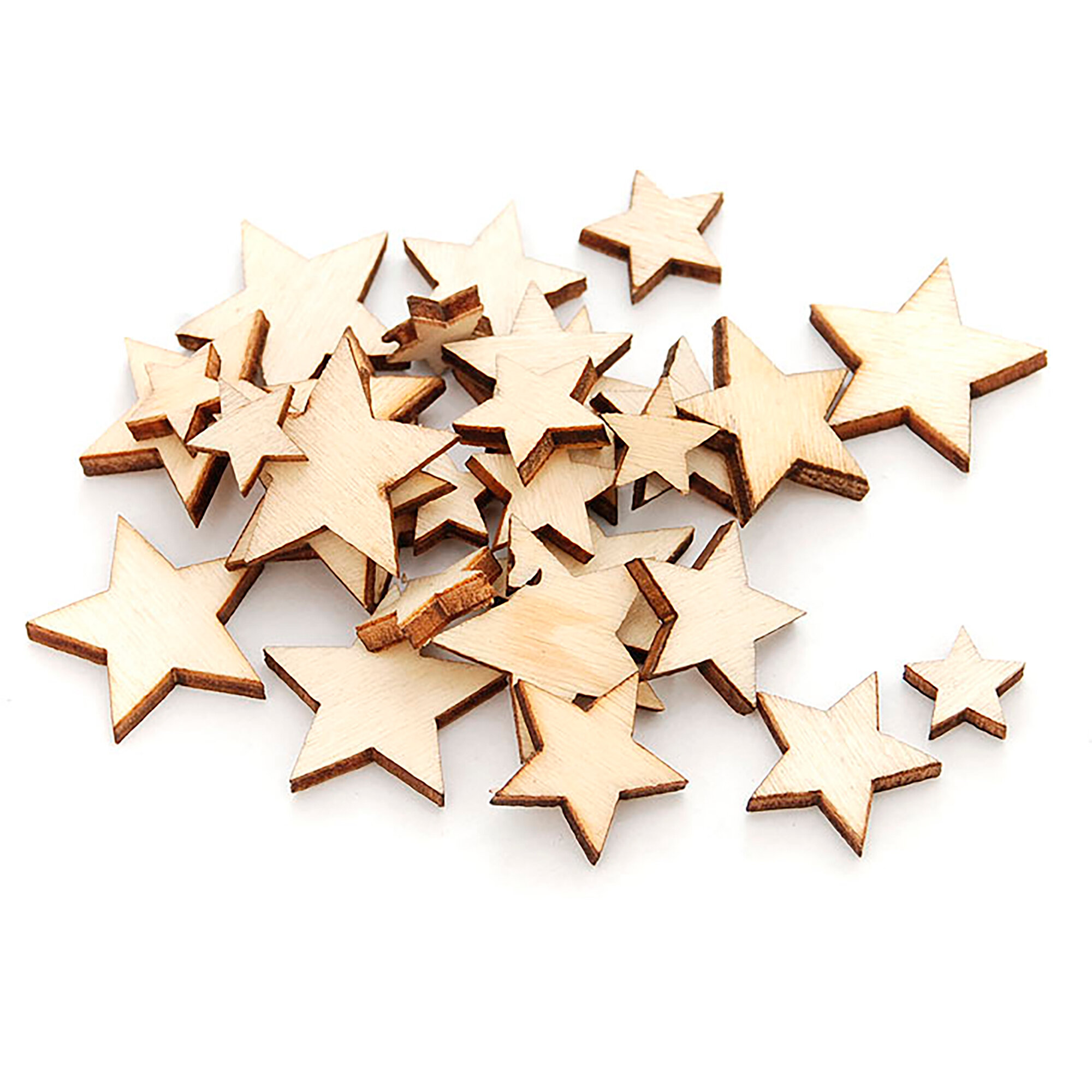 Белоснежка 843-DB Деревянные чипборды "Звезды" / Элементы для декора и украшения / Стикеры для скрапбукинга и открыток