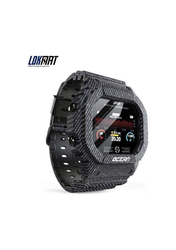 Водонепроницаемые умные часы Lokmat IP68, черные