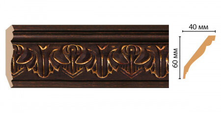 Плинтус Потолочный Decomaster 155В-966 2М В60х40хД2000 мм / Декомастер.