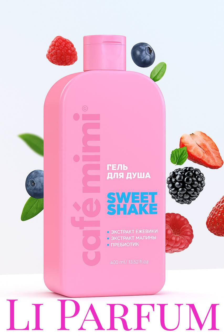 Гель для душа Cafe Mimi "Sweet Shake", 400мл, с экстрактом ежевики