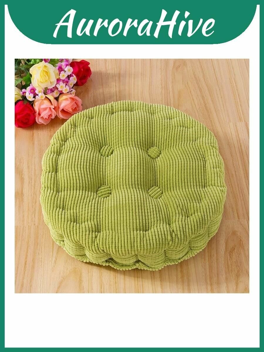 Подушка для стула plush and comfortable круглый вельветовый коврик для татами и патио зеленый 43x43 см