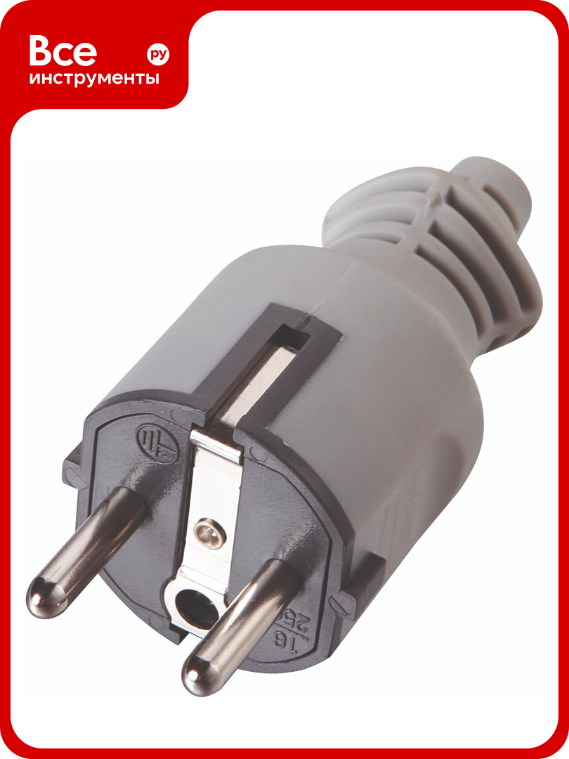Вилка Electraline евр прямой ввод 16A 55028