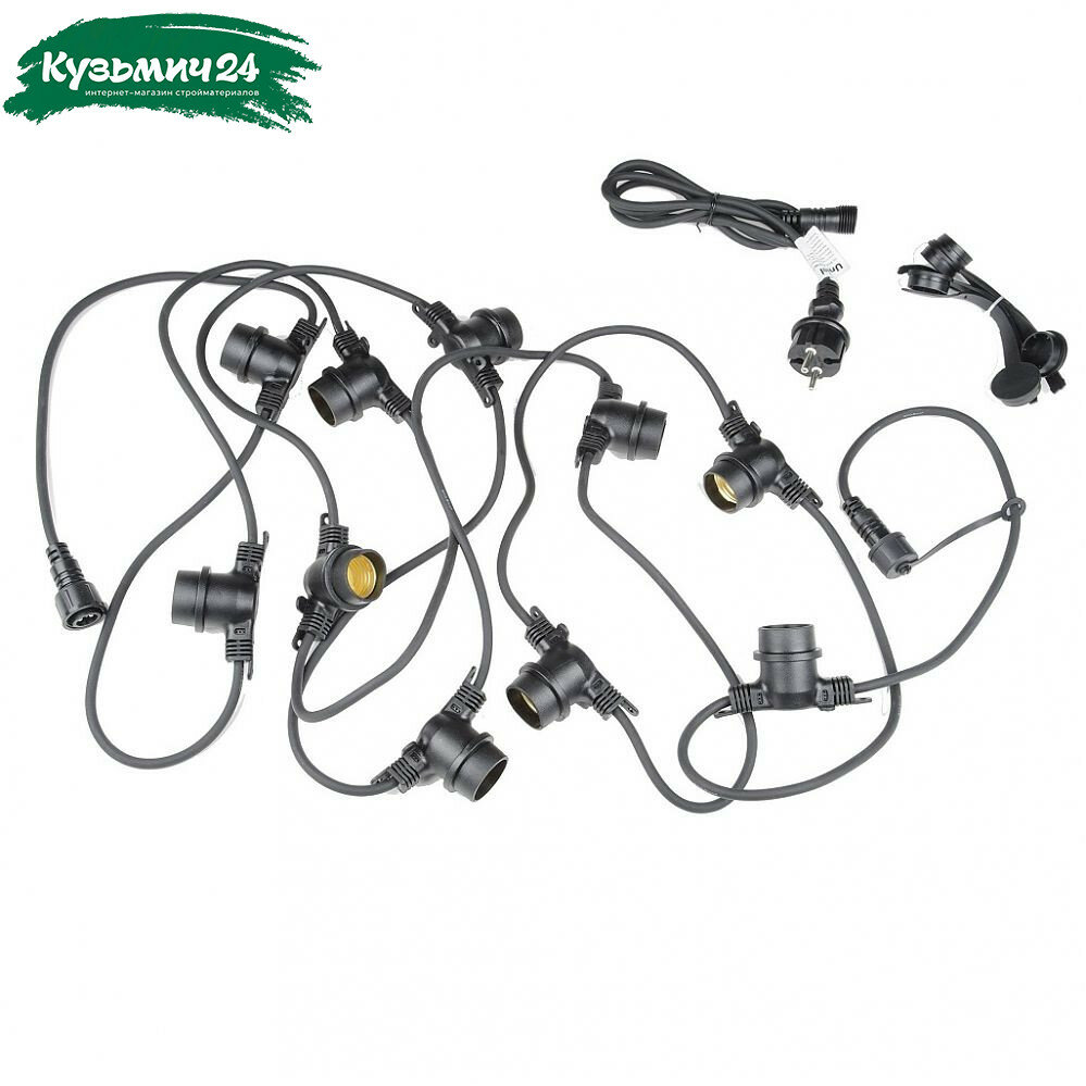 Гирлянда светодиодная Uniel UDL-K121 10/E27/5M 5C IP65 BLACK BELT-LIGHT Белт-лайт без ламп UL-00007150 5 м