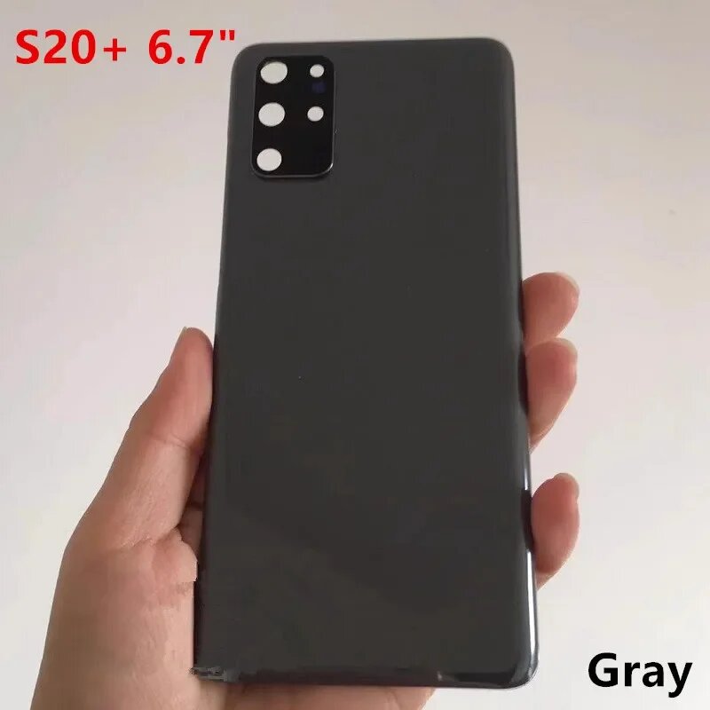 Корпус S20Plus для Samsung Galaxy S20 Plus 5G 4G G986 G985, стеклянная задняя крышка Серый, серый