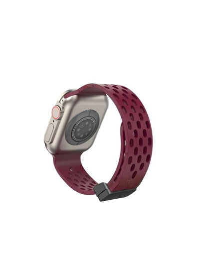 Спортивный силиконовый ремешок, на магнитной основе, для Apple Watch 42, 44, 45, 49 мм, бордовый