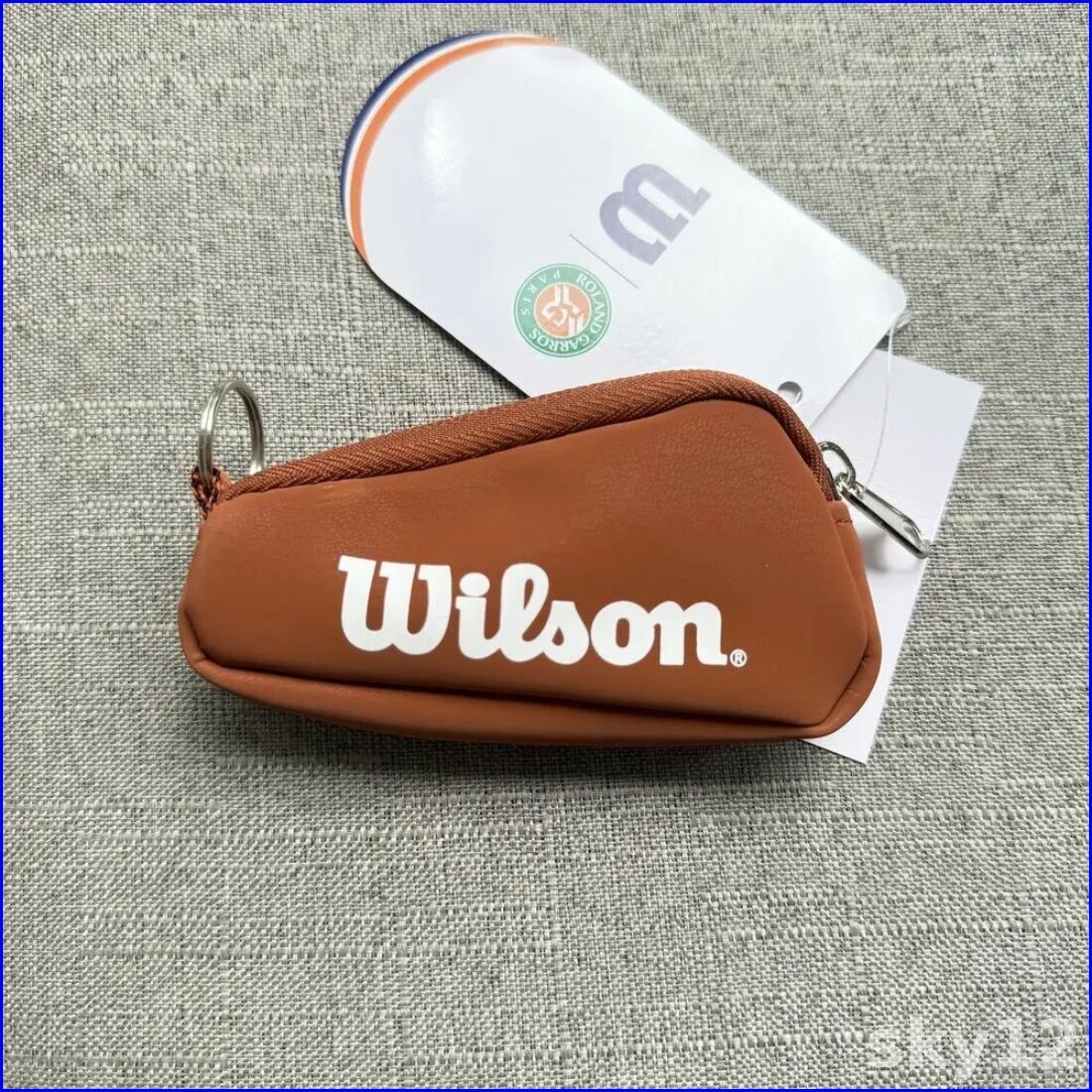 Wilson 2024 ROLAND GARROS KEY CHAIN BAG Французский открытый оранжевый белый ручный мини-теннисный бадминтон пакет ключей RG