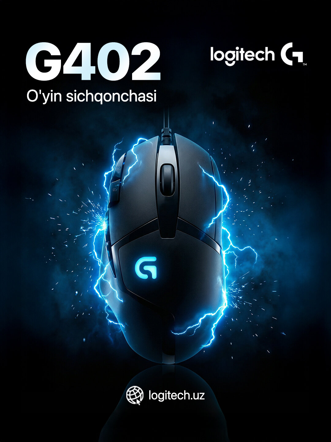 Игровая мышь Logitech G402 Hyperion Fury, проводная, с RGB-подсветкой, 4000dpi