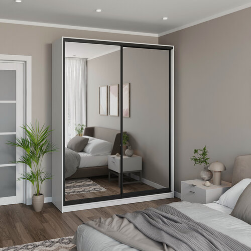 Изображение товара Шкаф купе для одежды "MELIA" белый лофт зеркальный 170 х 50 х 220 см (ШхГхВ)