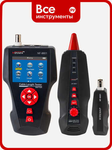 Изображение товара Многофункциональный кабельный тестер NOYAFA NF-8601 с прозвонкой и подсветкой дисплея, для коаксиальных кабелей