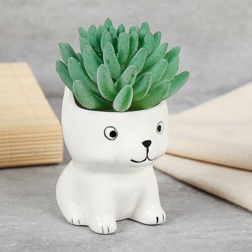 Кашпо декоративное керамическое Собака 6х8х10 см 464₽