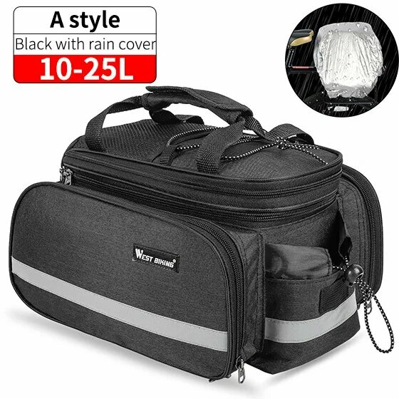 WEST BIKING Сумка на багажник велосипеда Style A Black 10-25L