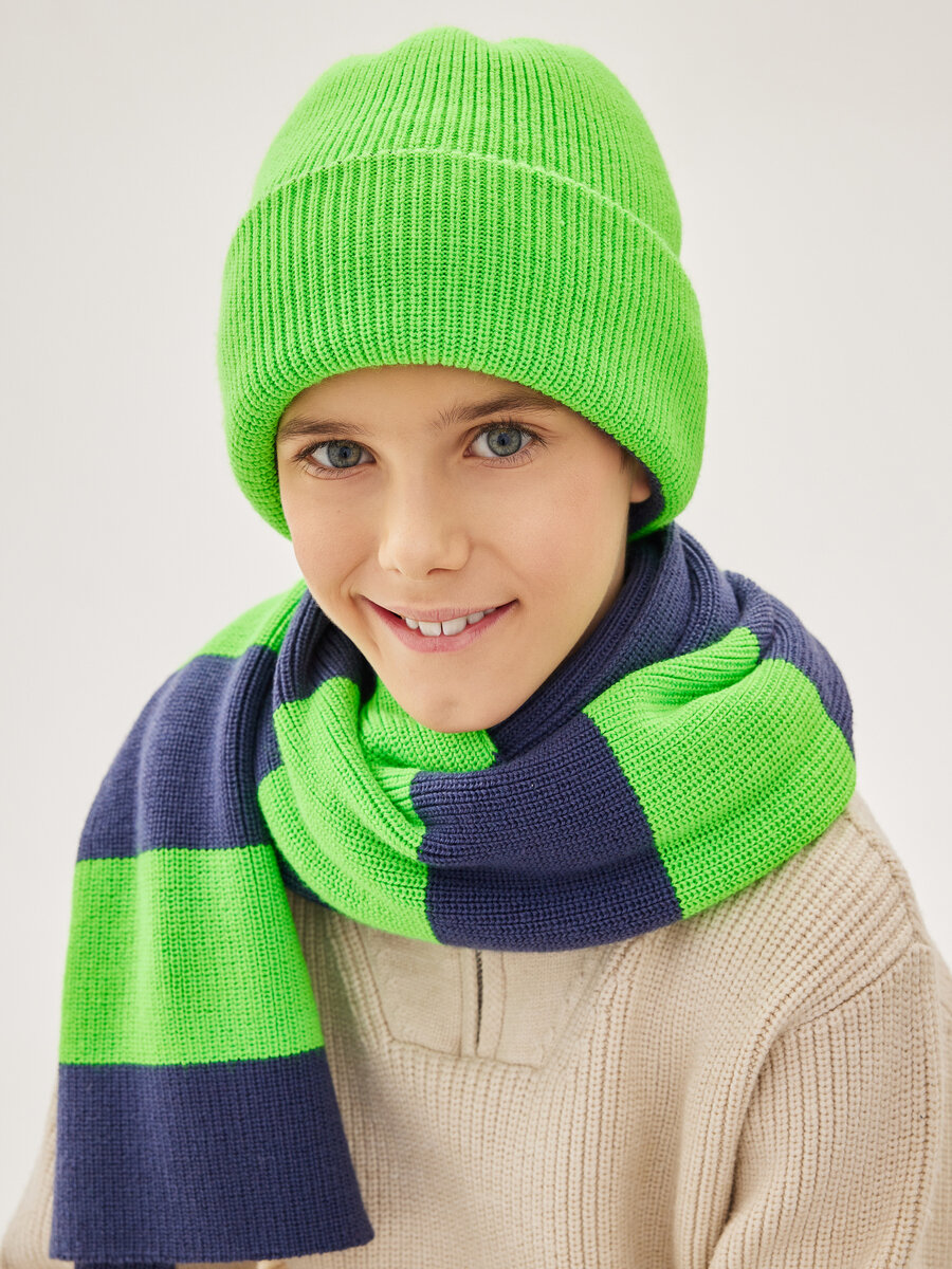 Шарф Noble People для мальчиков, единый, зеленый