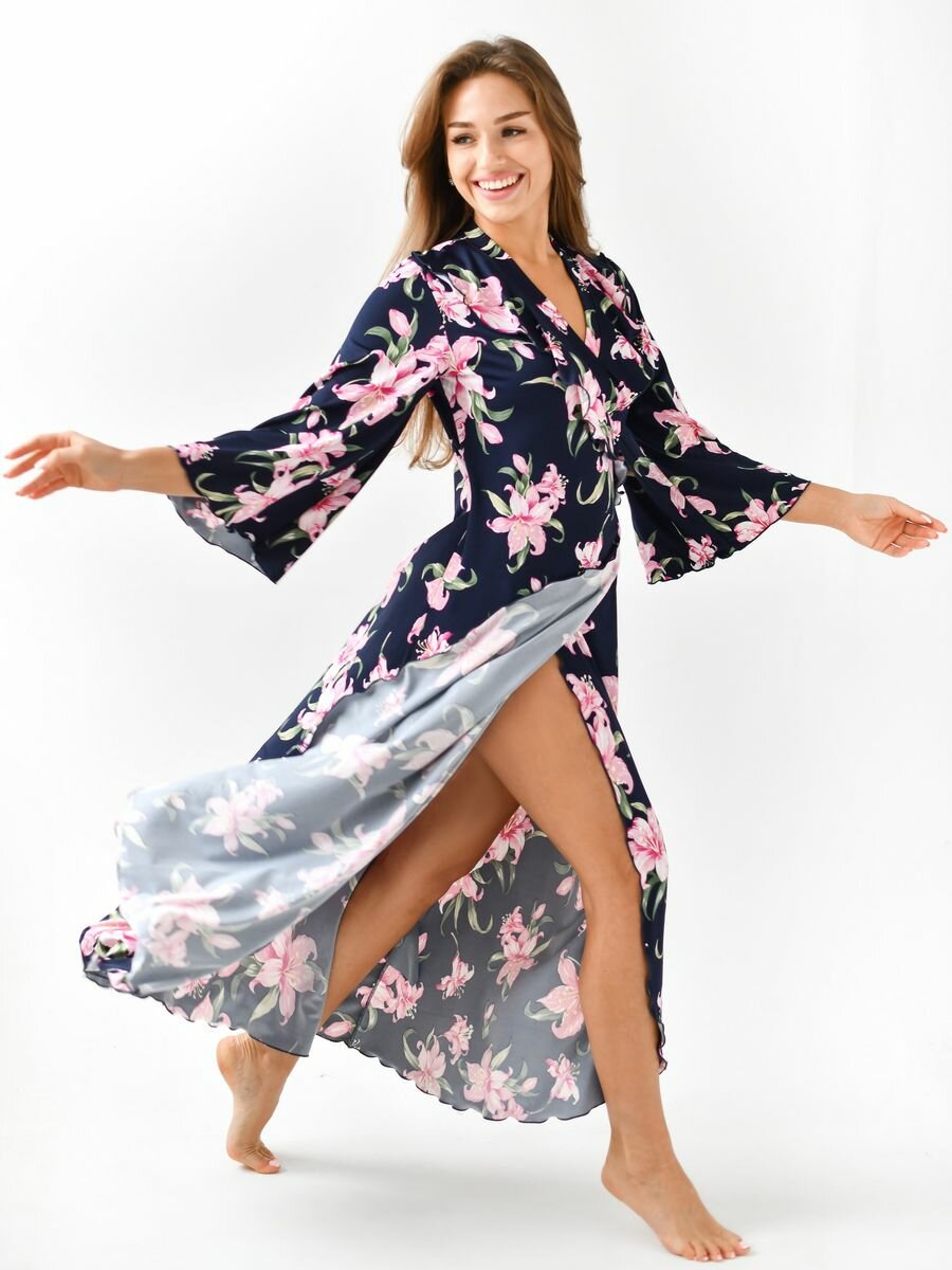 Халат Текстильный Край, размер 64, лиловый — фото 1