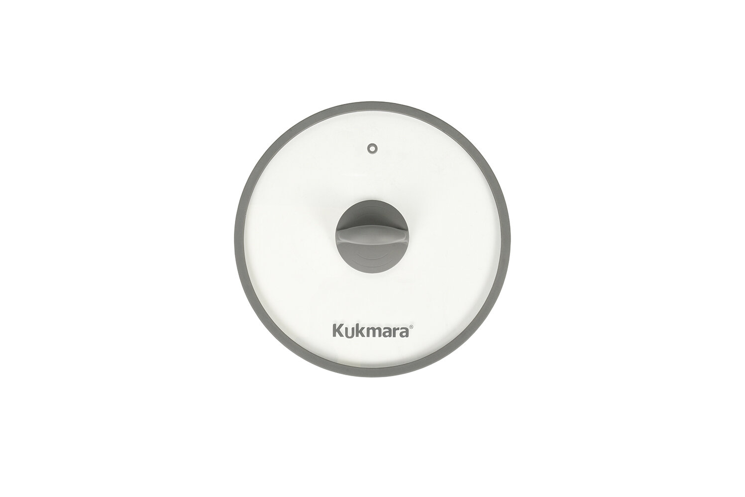 Крышка стеклянная плоская 24 см KUKMARA С24П116, силикон. обод серый