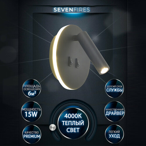 Светильник настенный светодиодный Бра Семь Огней SF85051W-BK 1564₽