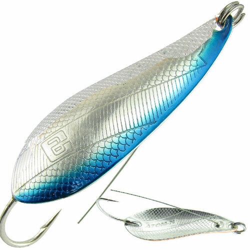 Блесна литьевая из латуни на щуку, покрыта серебром RB Атом -N 