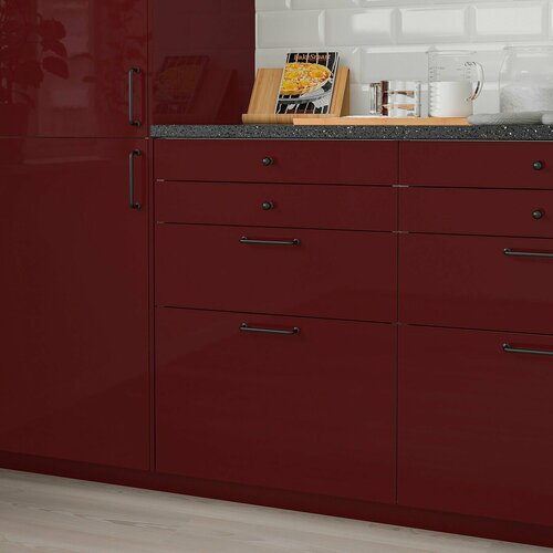 Фасад для кухни панель ящика IKEA KALLARP калларп, 40x10 см, 2шт, глянцевый темный красно-коричневый