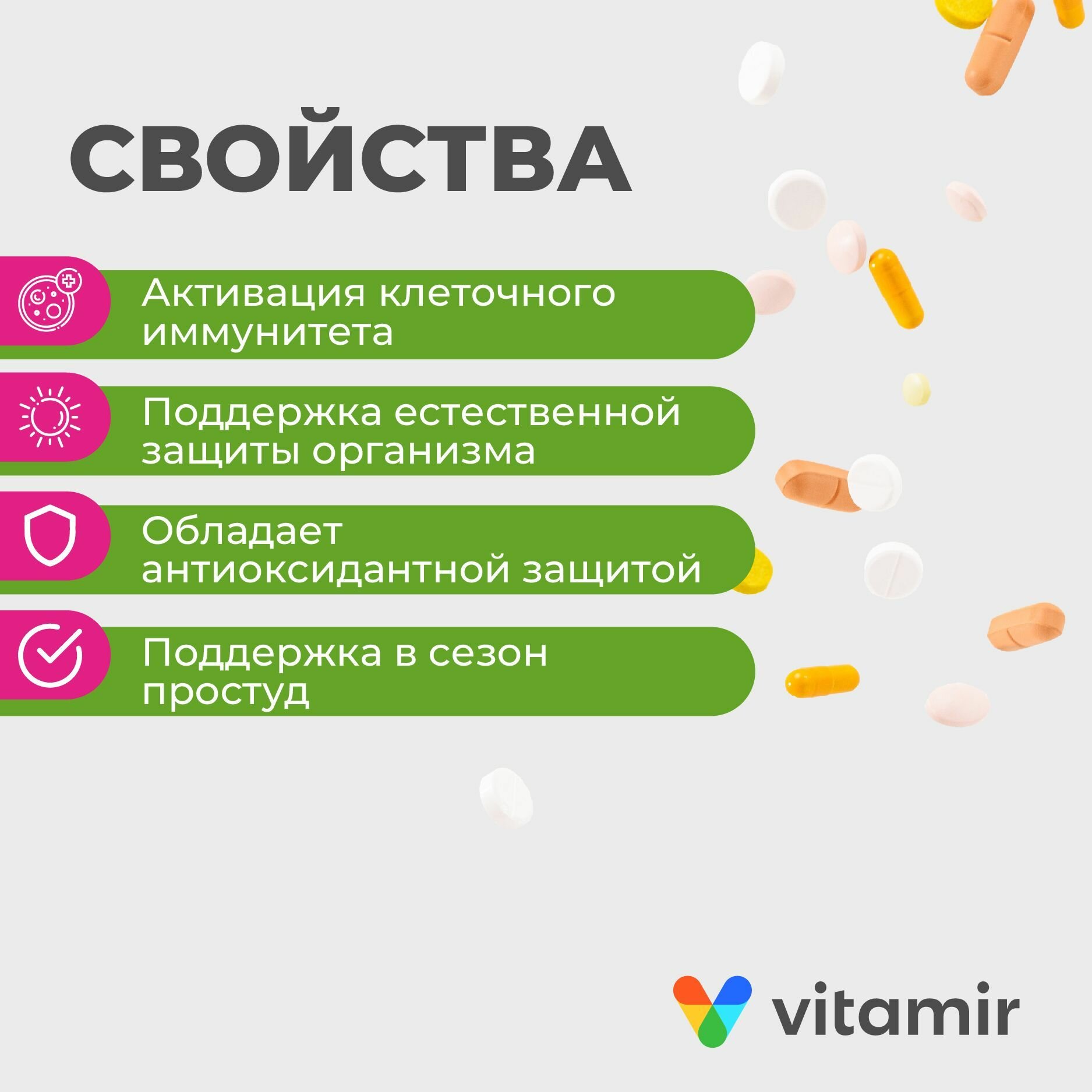 Картинки БАД Эхинацея Витаиммунит комплекс витаминов VITAMIR для иммунитета таб. №30