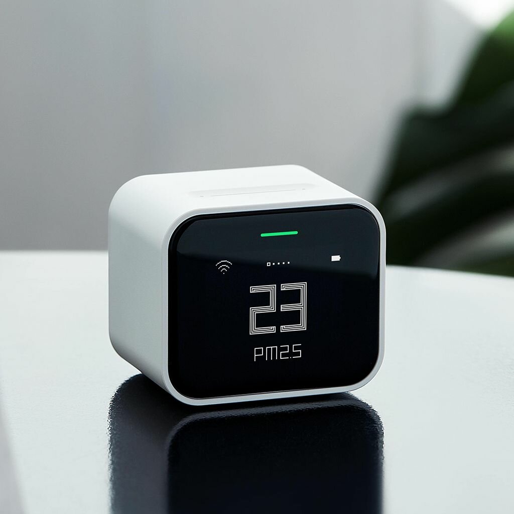 Датчики Качества И Анализаторы Воздуха Xiaomi Анализатор качества воздуха Lite Xiaomi Qingping метеостанция, 5 в 1 (температура, влажность, CO2, PM2.5, PM10), приложение MiHome / Apple HomeKit, белый