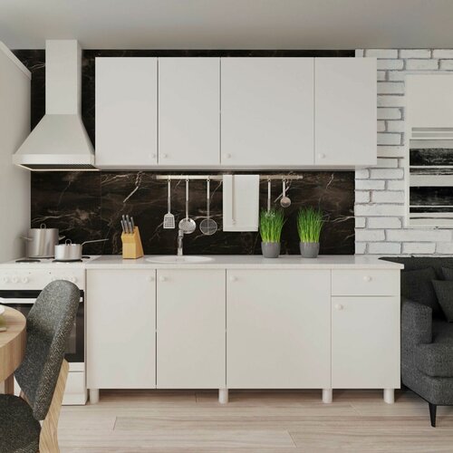 Изображение товара Кухонный гарнитур Горизонт Поинт, ЛДСП, 1800х2110х60 мм, белый