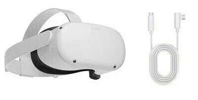Шлем виртуальной реальности "Oculus Quest 2", 90Гц, 128ГБ, белый, разрешение 3664x1920 — фото 1